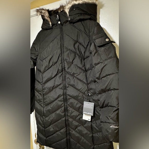 Eddie Bauer Women's Crystal Ridge Down Parka Allied Size Large Black Color New - Picture 8 of 10